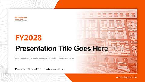 Dortmund University of Applied Sciences and Arts – Sonnenstraße campus Academic Presentation/Research Findings Report PPT Template