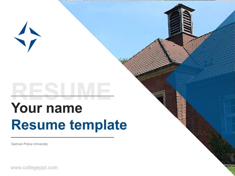 German Police University Resume PPT Template4:3 ratio PPT effect preview image5