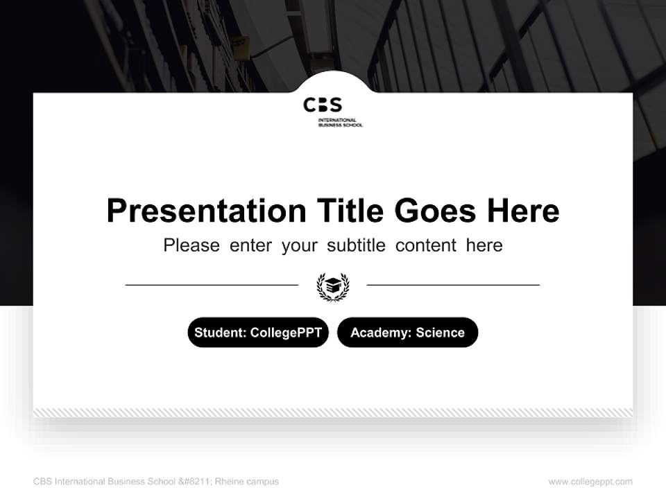 CBS International Business School – Rheine campus National Scholarship Defense PPT Template4:3 ratio PPT effect preview image4