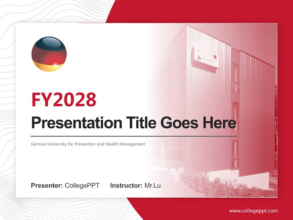 German University for Prevention and Health Management Academic Presentation/Research Findings Report PPT Template4:3 ratio PPT effect preview image5