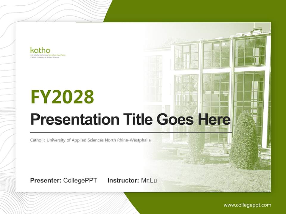 Catholic University of Applied Sciences North Rhine-Westphalia Academic Presentation/Research Findings Report PPT Template4:3 ratio PPT effect preview image5