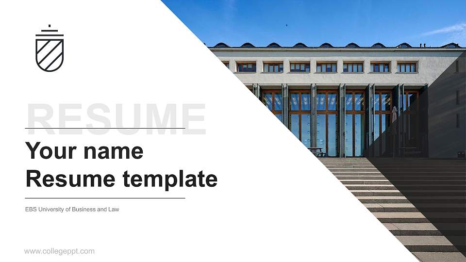 EBS University of Business and Law Resume PPT Template16:9 ratio PPT effect preview image