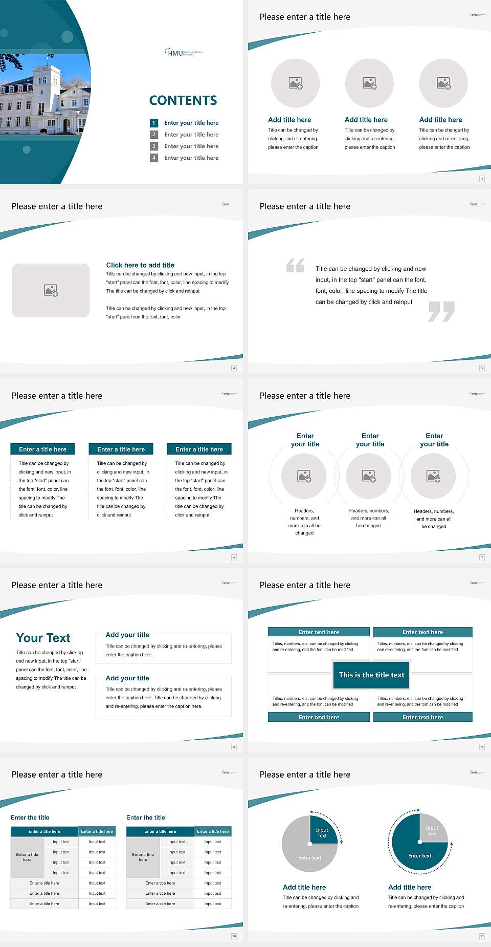 HMU Health and Medical University Course/Courseware Creation PPT Template4:3 ratio PPT effect preview image2