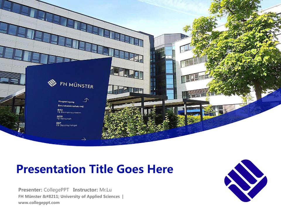 FH Münster – University of Applied Sciences Course/Courseware Creation PPT Template4:3 ratio PPT effect preview image5
