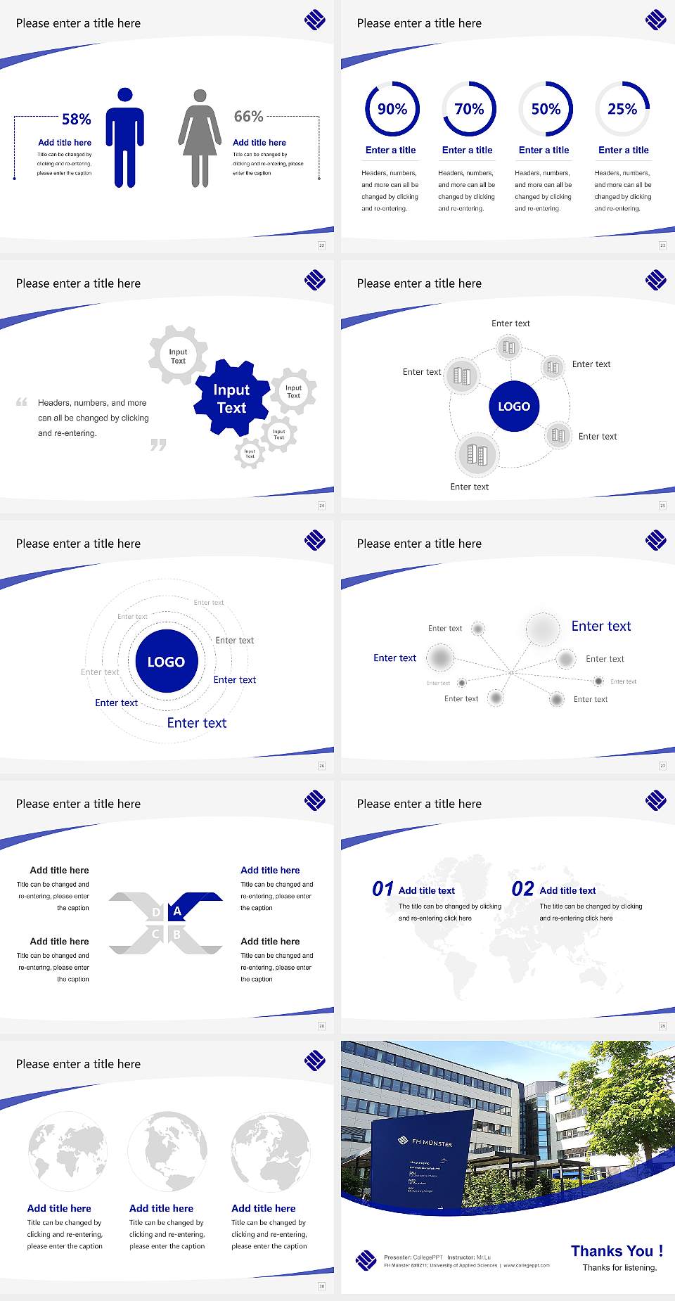 FH Münster – University of Applied Sciences Course/Courseware Creation PPT Template4:3 ratio PPT effect preview image4