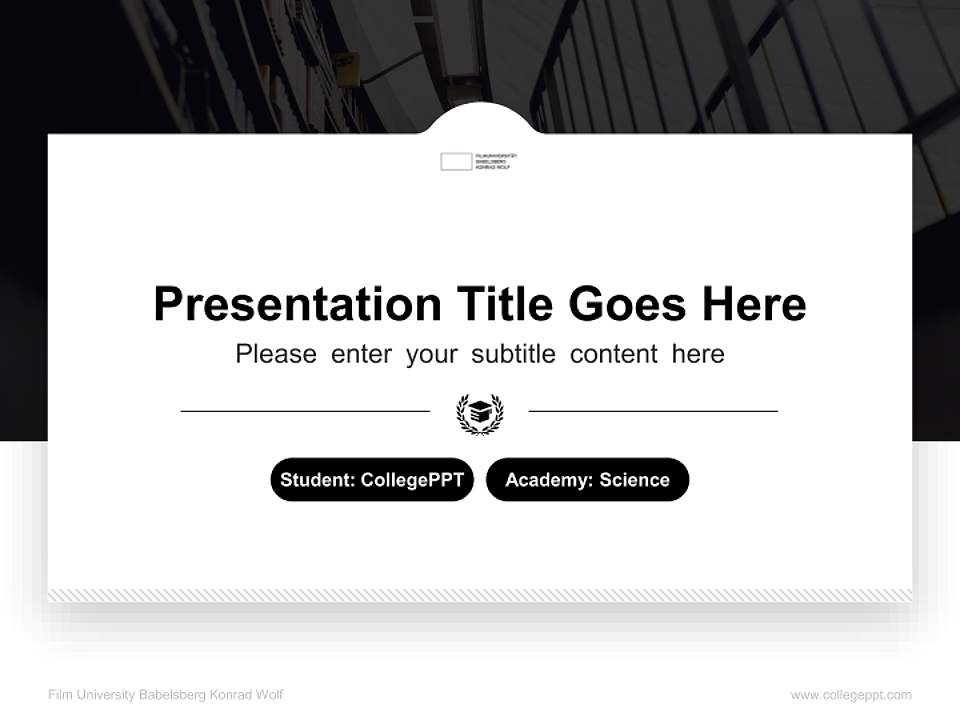 Film University Babelsberg Konrad Wolf National Scholarship Defense PPT Template4:3 ratio PPT effect preview image4