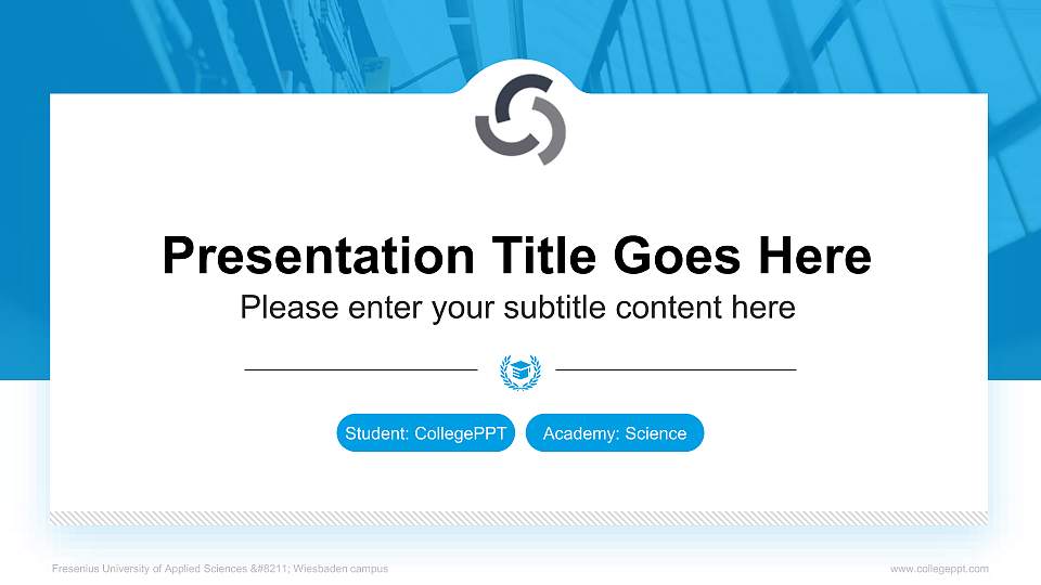 Fresenius University of Applied Sciences – Wiesbaden campus National Scholarship Defense PPT Template16:9 ratio PPT effect preview image