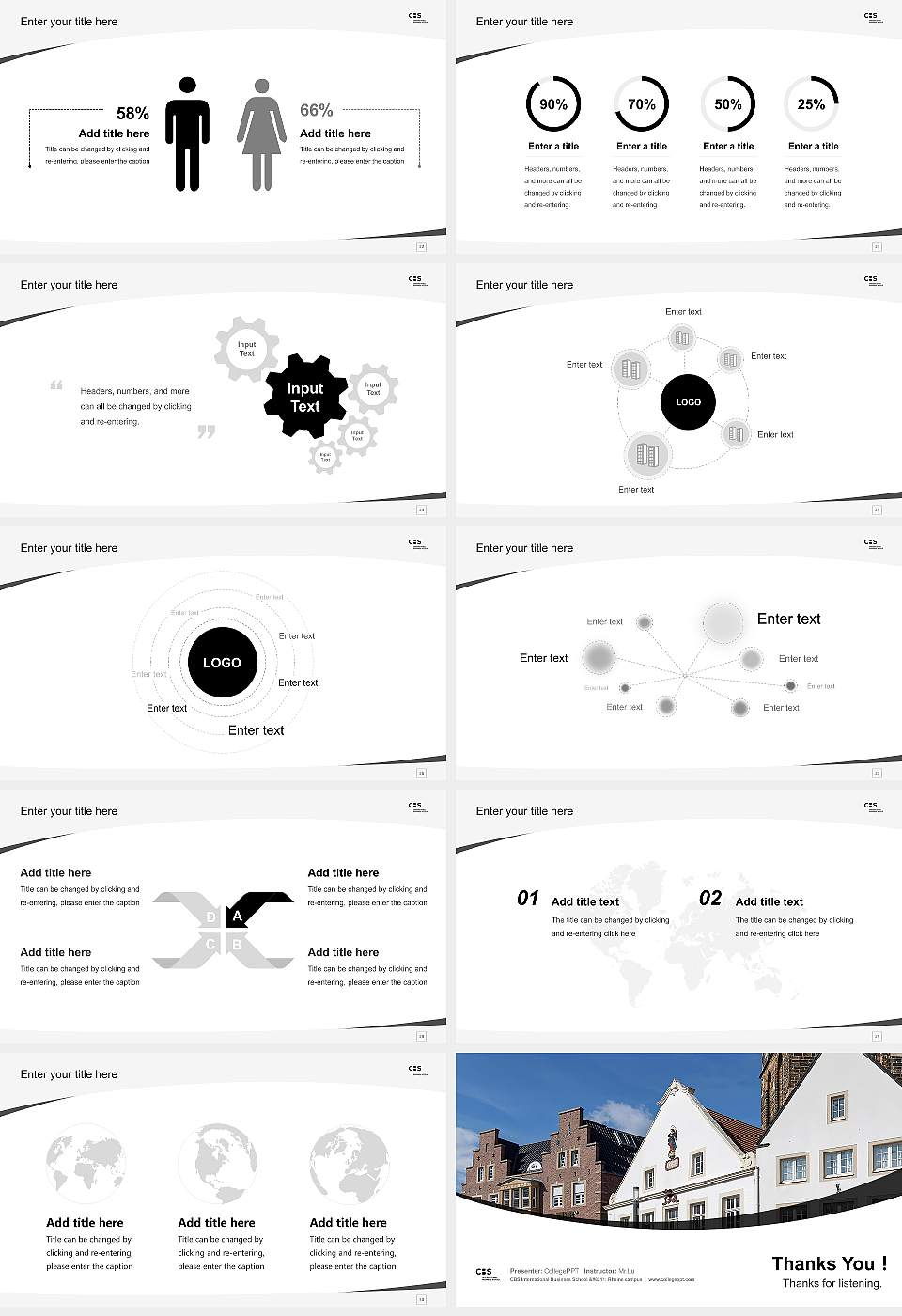 CBS International Business School – Rheine campus Course/Courseware Creation PPT Template16:9 ratio PPT effect preview image4