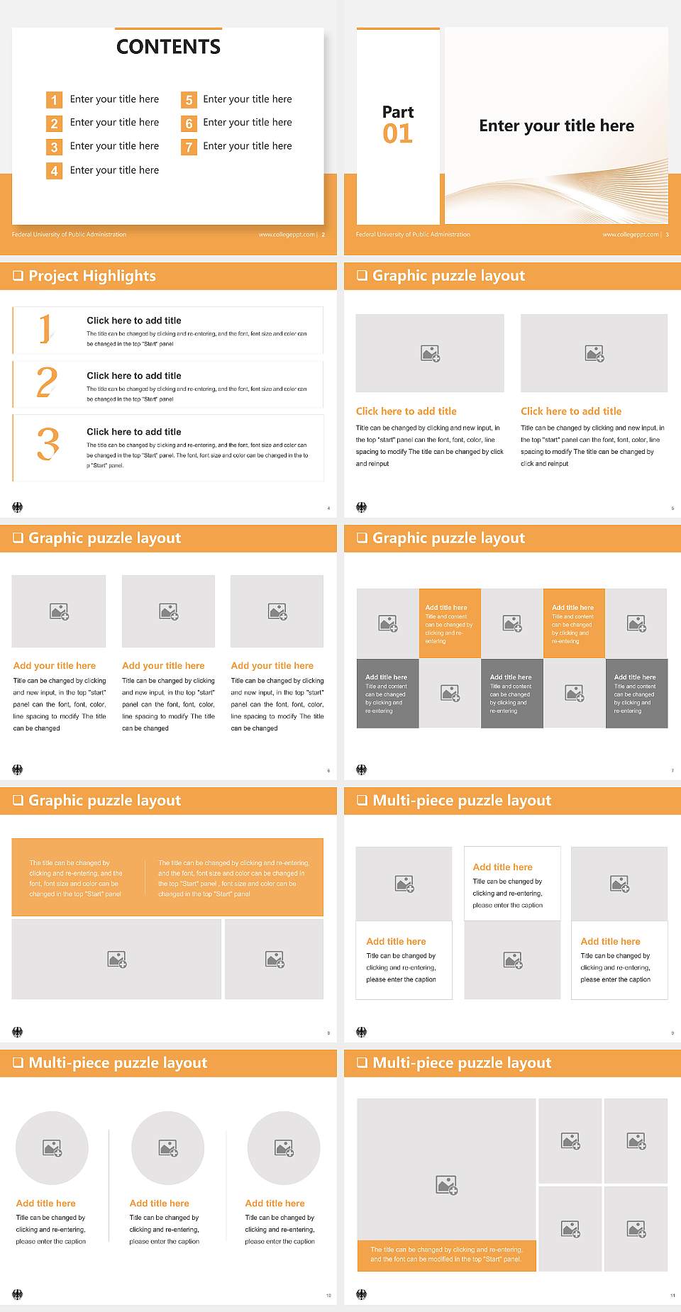 Federal University of Public Administration General PPT Template4:3 ratio PPT effect preview image2