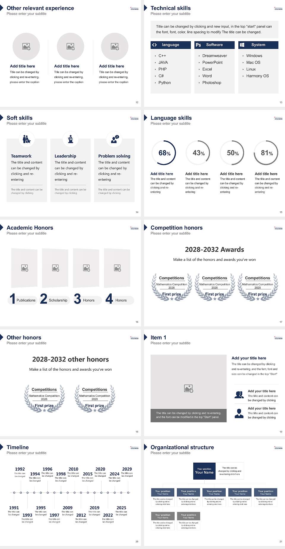 Esslingen University of Applied Sciences – Hilltop campus Resume PPT Template4:3 ratio PPT effect preview image3