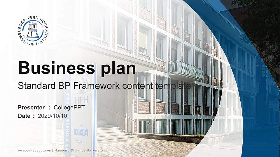 Hamburg Distance University Competition/Entrepreneurship Contest PPT Template16:9 ratio PPT effect preview image