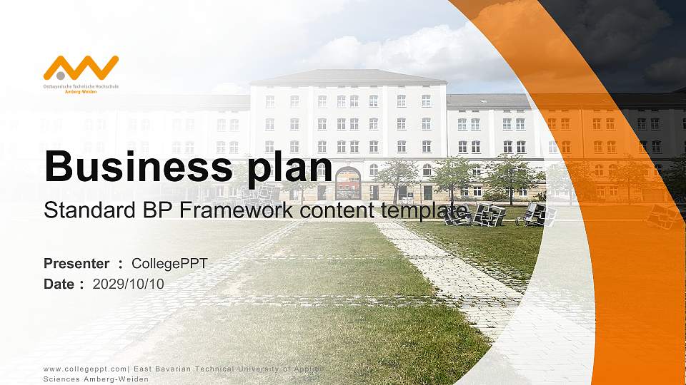 East Bavarian Technical University of Applied Sciences Amberg-Weiden Competition/Entrepreneurship Contest PPT Template16:9 ratio PPT effect preview image