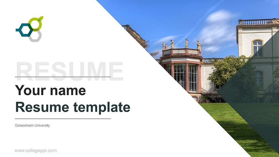 Geisenheim University Resume PPT Template16:9 ratio PPT effect preview image