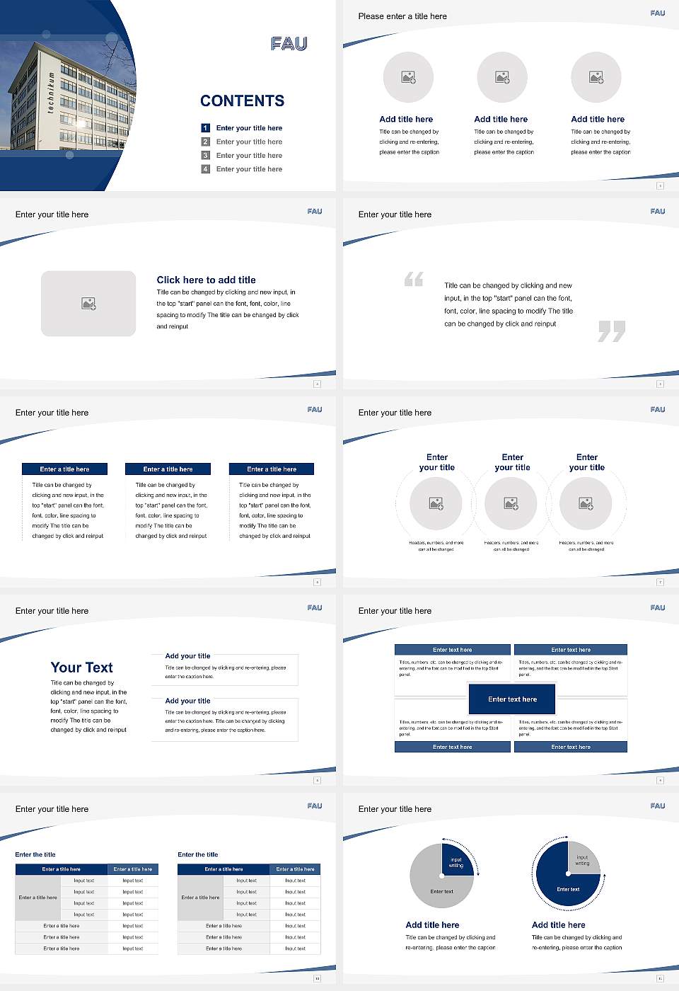 Friedrich Alexander University Erlangen-Nuremberg – Fürth campus Course/Courseware Creation PPT Template16:9 ratio PPT effect preview image2