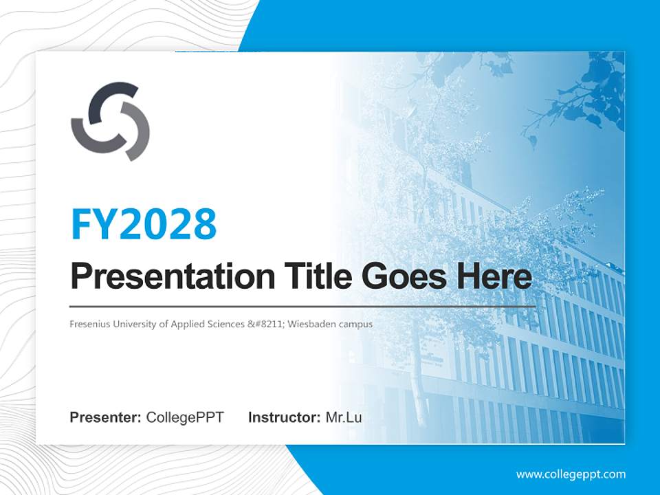Fresenius University of Applied Sciences – Wiesbaden campus Academic Presentation/Research Findings Report PPT Template4:3 ratio PPT effect preview image5