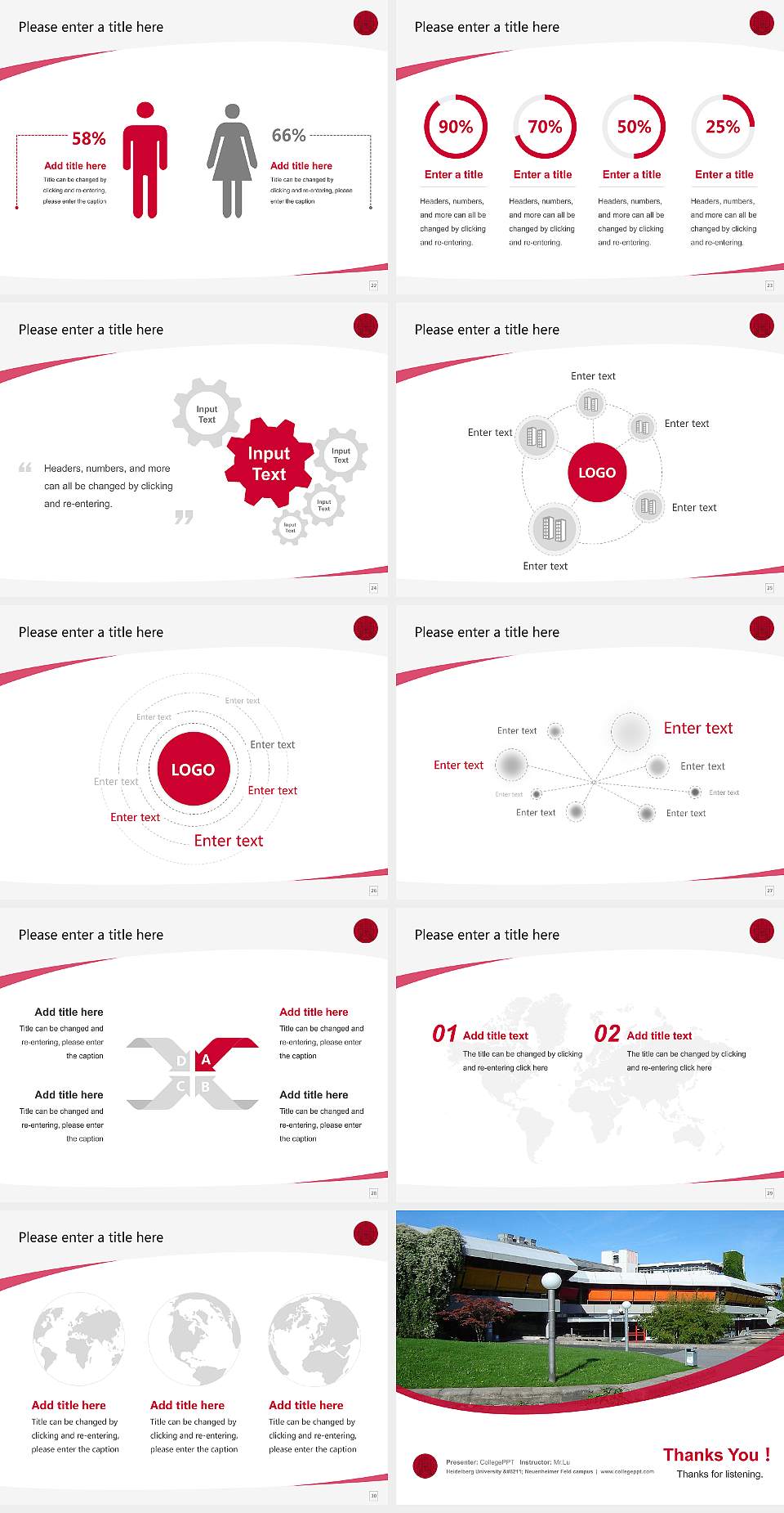 Heidelberg University – Neuenheimer Feld campus Course/Courseware Creation PPT Template4:3 ratio PPT effect preview image4