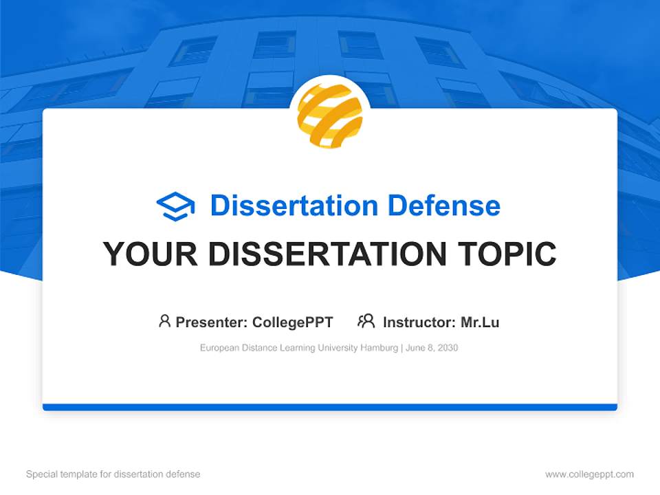 European Distance Learning University Hamburg Graduation Thesis Defense PPT Template4:3 ratio PPT effect preview image7