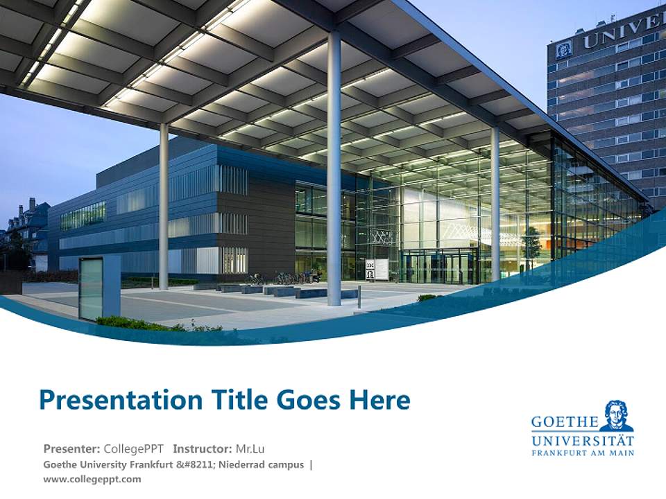 Goethe University Frankfurt – Niederrad campus Course/Courseware Creation PPT Template4:3 ratio PPT effect preview image5