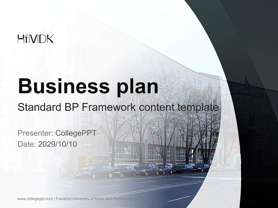 Frankfurt University of Music and Performing Arts Competition/Entrepreneurship Contest PPT Template4:3 ratio PPT effect preview image9
