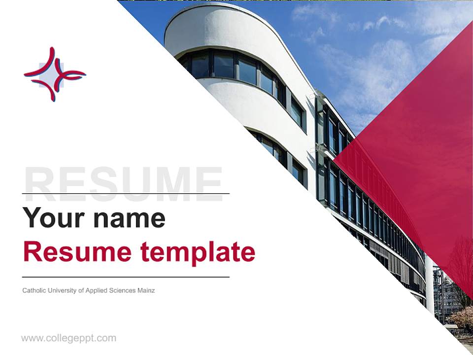 Catholic University of Applied Sciences Mainz Resume PPT Template4:3 ratio PPT effect preview image5