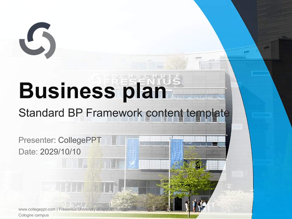 Fresenius University of Applied Sciences – Cologne campus Competition/Entrepreneurship Contest PPT Template4:3 ratio PPT effect preview image9