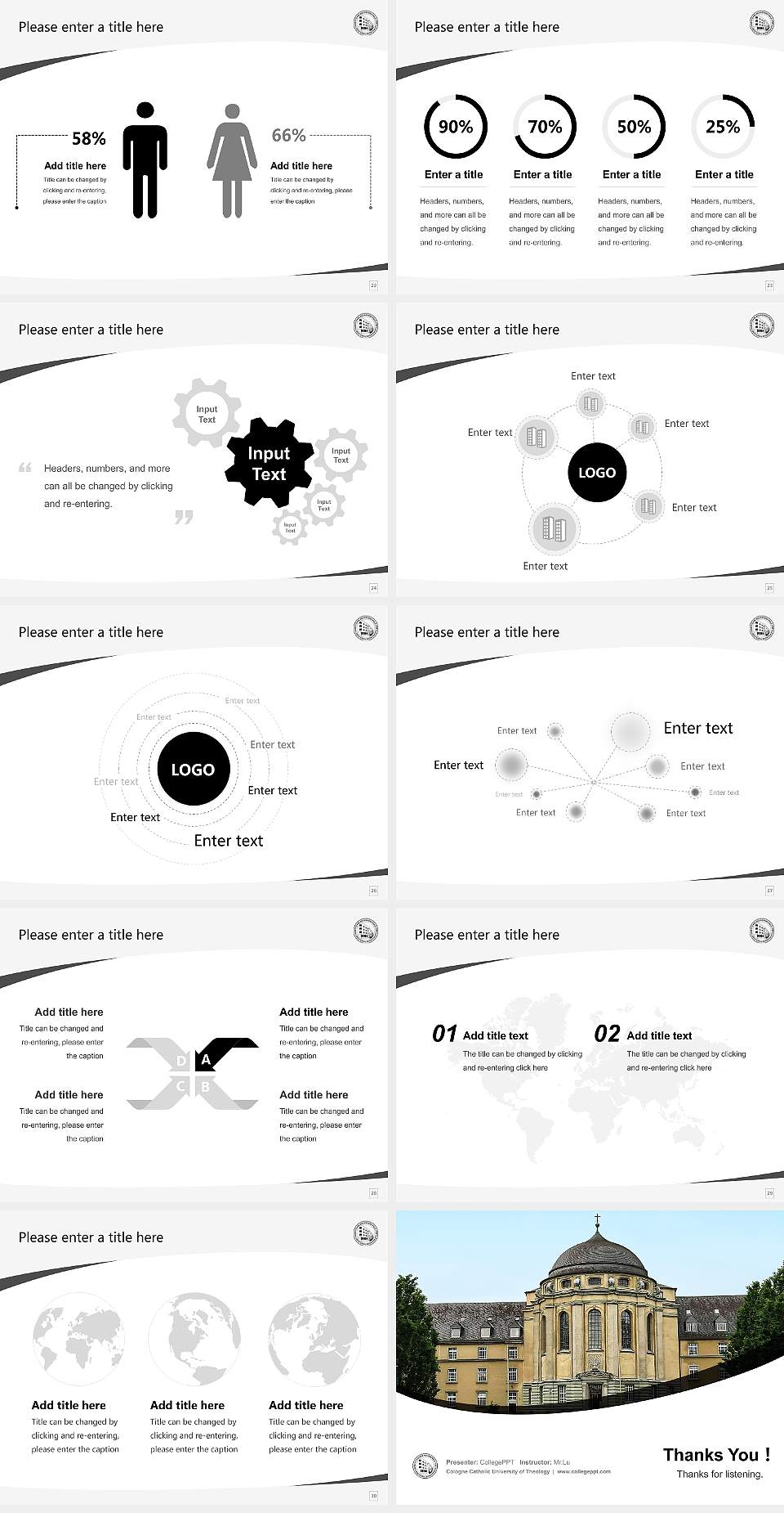 Cologne Catholic University of Theology Course/Courseware Creation PPT Template4:3 ratio PPT effect preview image4