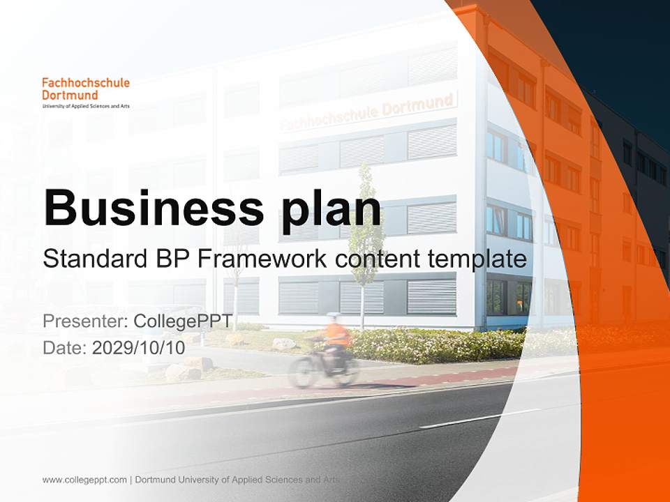 Dortmund University of Applied Sciences and Arts Competition/Entrepreneurship Contest PPT Template4:3 ratio PPT effect preview image9