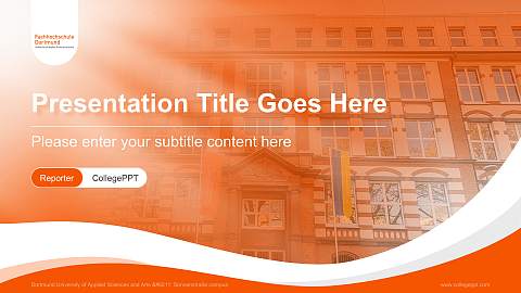 Dortmund University of Applied Sciences and Arts – Sonnenstraße campus Lecture Sharing and Networking Event PPT Template