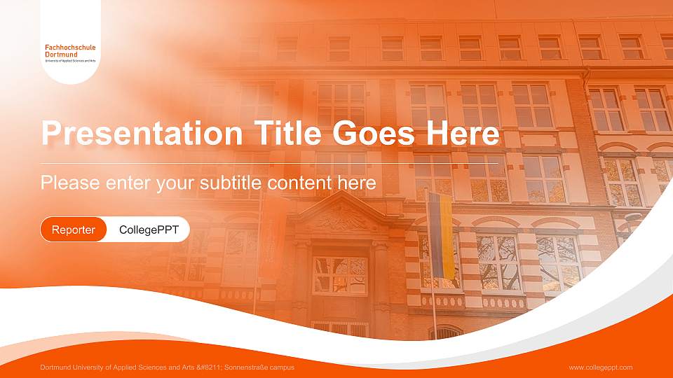 Dortmund University of Applied Sciences and Arts – Sonnenstraße campus Lecture Sharing and Networking Event PPT Template16:9 ratio PPT effect preview image