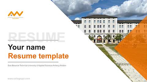 East Bavarian Technical University of Applied Sciences Amberg-Weiden Resume PPT Template