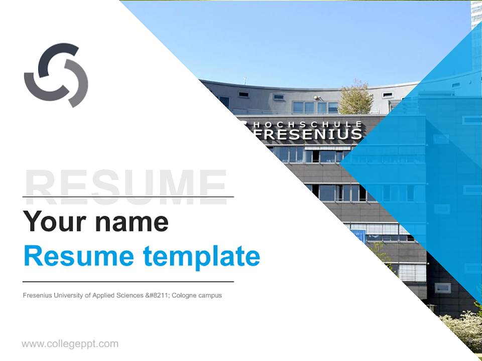 Fresenius University of Applied Sciences – Cologne campus Resume PPT Template4:3 ratio PPT effect preview image5