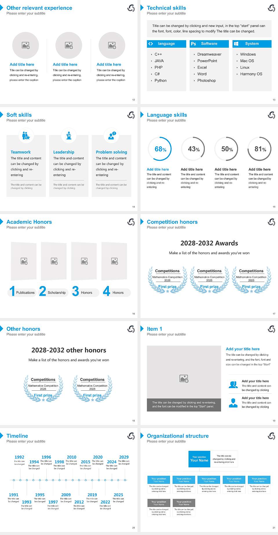 Fresenius University of Applied Sciences – Cologne campus Resume PPT Template4:3 ratio PPT effect preview image3