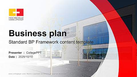 Hamm-Lippstadt University of Applied Sciences Competition/Entrepreneurship Contest PPT Template