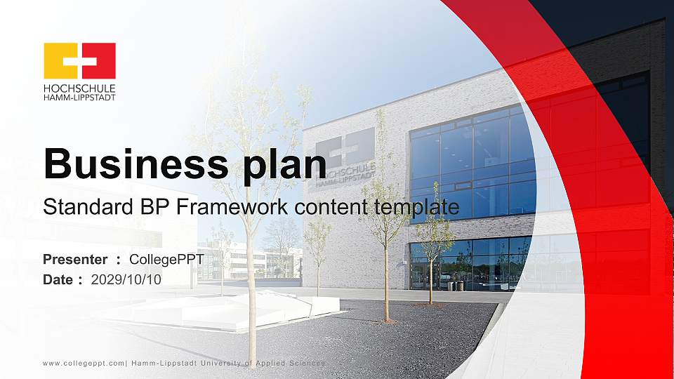 Hamm-Lippstadt University of Applied Sciences Competition/Entrepreneurship Contest PPT Template16:9 ratio PPT effect preview image