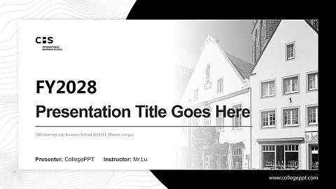 CBS International Business School – Rheine campus Academic Presentation/Research Findings Report PPT Template