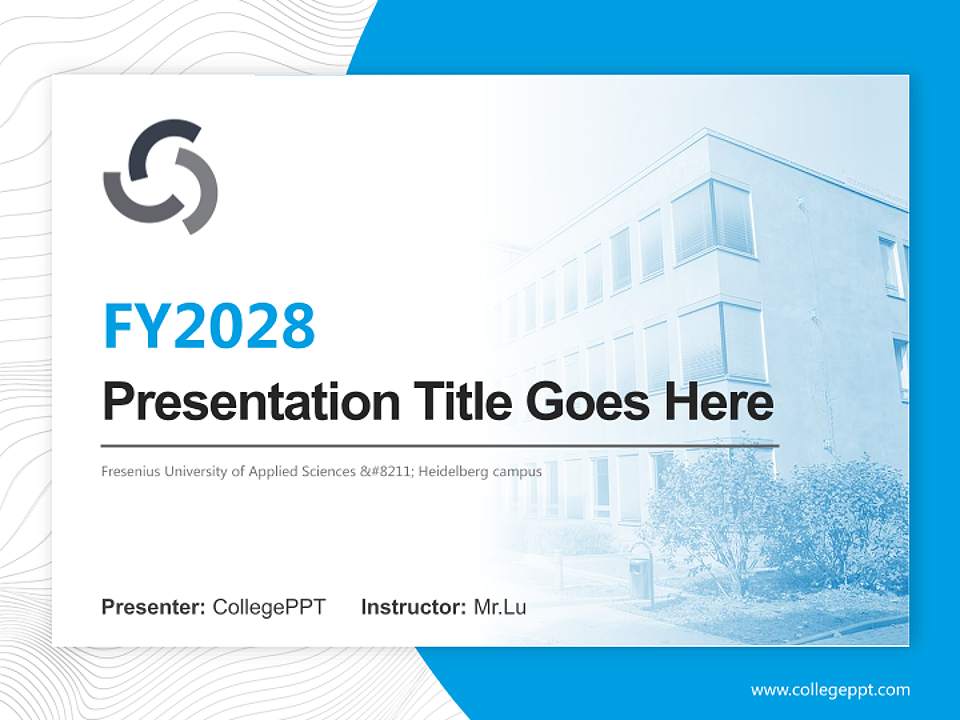 Fresenius University of Applied Sciences – Heidelberg campus Academic Presentation/Research Findings Report PPT Template4:3 ratio PPT effect preview image5