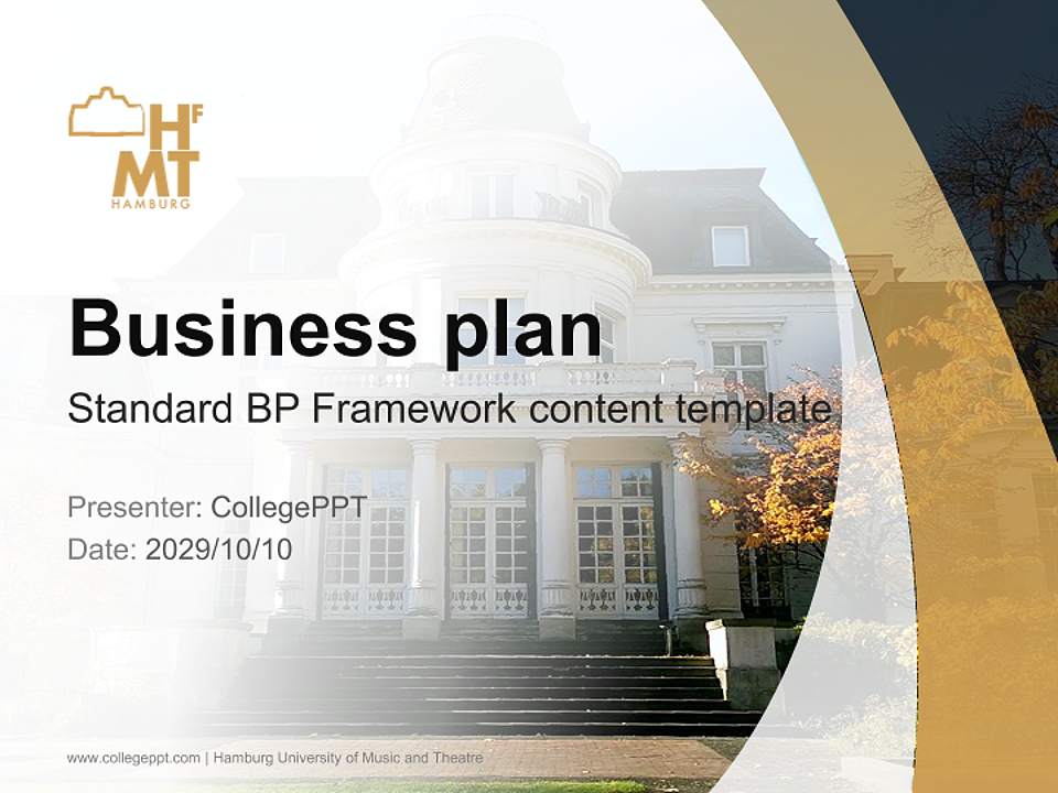 Hamburg University of Music and Theatre Competition/Entrepreneurship Contest PPT Template4:3 ratio PPT effect preview image9