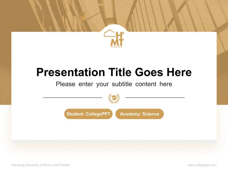 Hamburg University of Music and Theatre National Scholarship Defense PPT Template4:3 ratio PPT effect preview image4