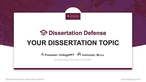 Charlotte Fresenius University Graduation Thesis Defense PPT Template