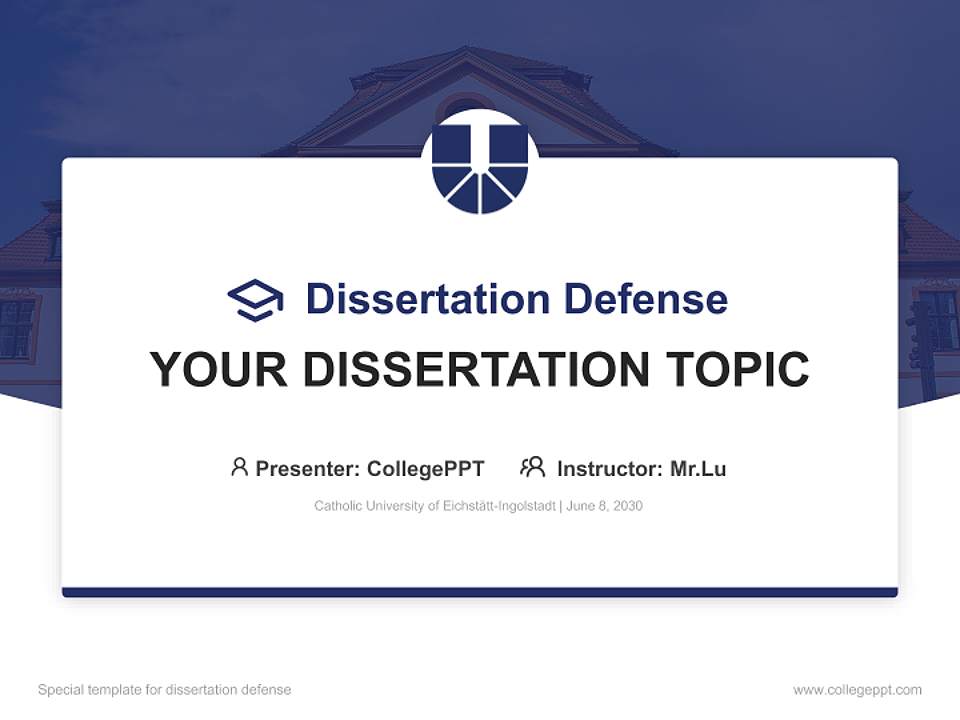 Catholic University of Eichstätt-Ingolstadt Graduation Thesis Defense PPT Template4:3 ratio PPT effect preview image7