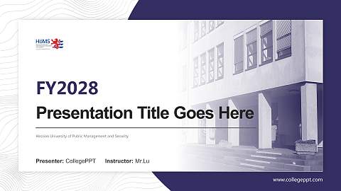 Hessian University of Public Management and Security Academic Presentation/Research Findings Report PPT Template