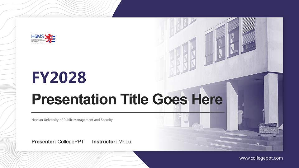 Hessian University of Public Management and Security Academic Presentation/Research Findings Report PPT Template16:9 ratio PPT effect preview image