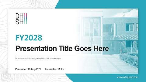 Duale Hochschule Schleswig-Holstein – Lübeck campus Academic Presentation/Research Findings Report PPT Template