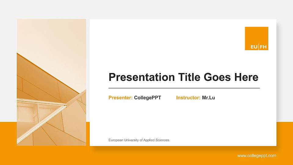 European University of Applied Sciences General PPT Template16:9 ratio PPT effect preview image