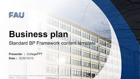 Friedrich Alexander University Erlangen-Nuremberg – Fürth campus Competition/Entrepreneurship Contest PPT Template