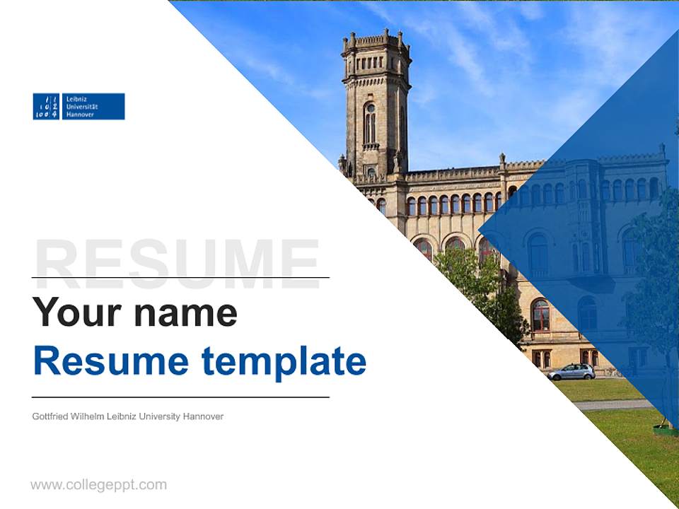 Gottfried Wilhelm Leibniz University Hannover Resume PPT Template4:3 ratio PPT effect preview image5