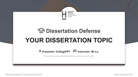 Hannover University of Applied Sciences and Arts Graduation Thesis Defense PPT Template