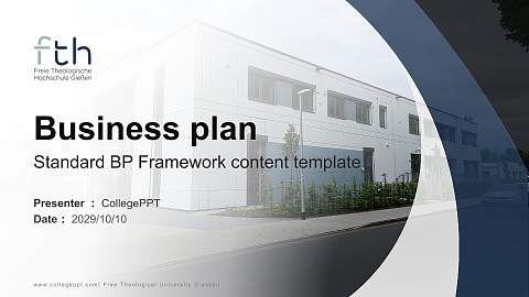 Free Theological University Giessen Competition/Entrepreneurship Contest PPT Template