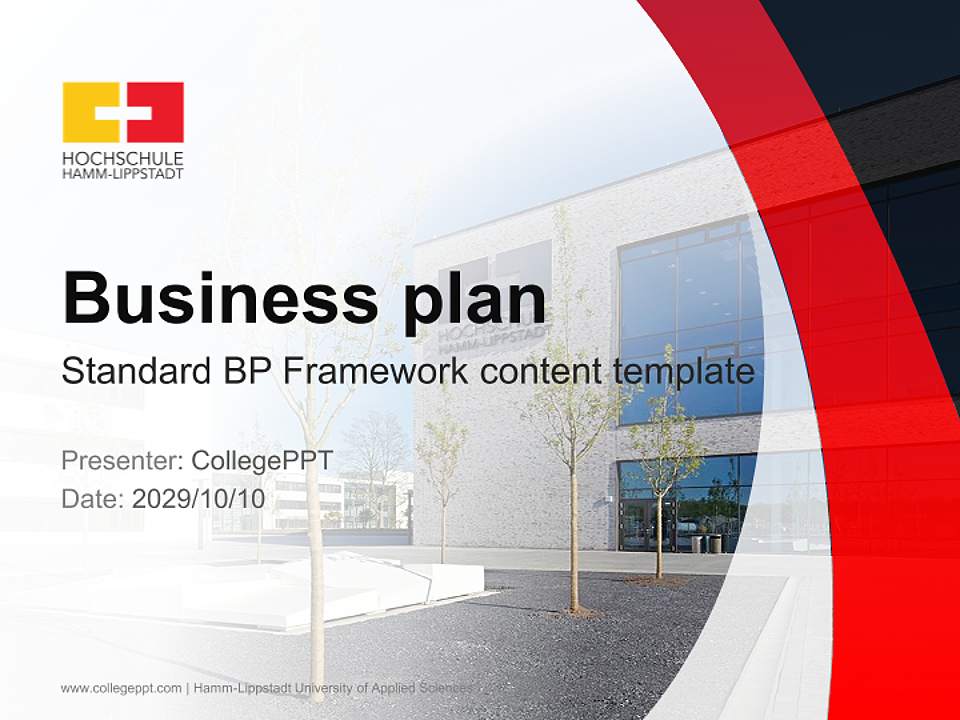 Hamm-Lippstadt University of Applied Sciences Competition/Entrepreneurship Contest PPT Template4:3 ratio PPT effect preview image9