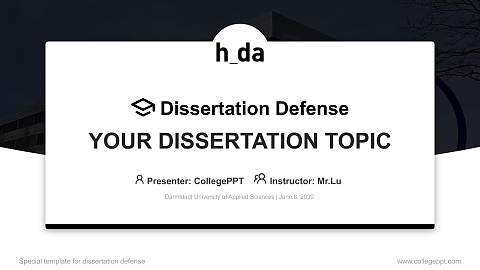 Darmstadt University of Applied Sciences Graduation Thesis Defense PPT Template